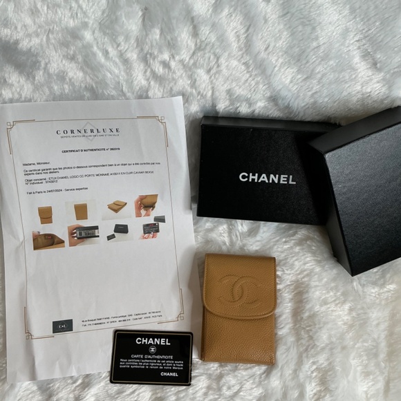 ETUI CHANEL LOGO CC PORTE MONNAIE A13511 EN CUIR CAVIAR BEIGE - Picture 2 of 7